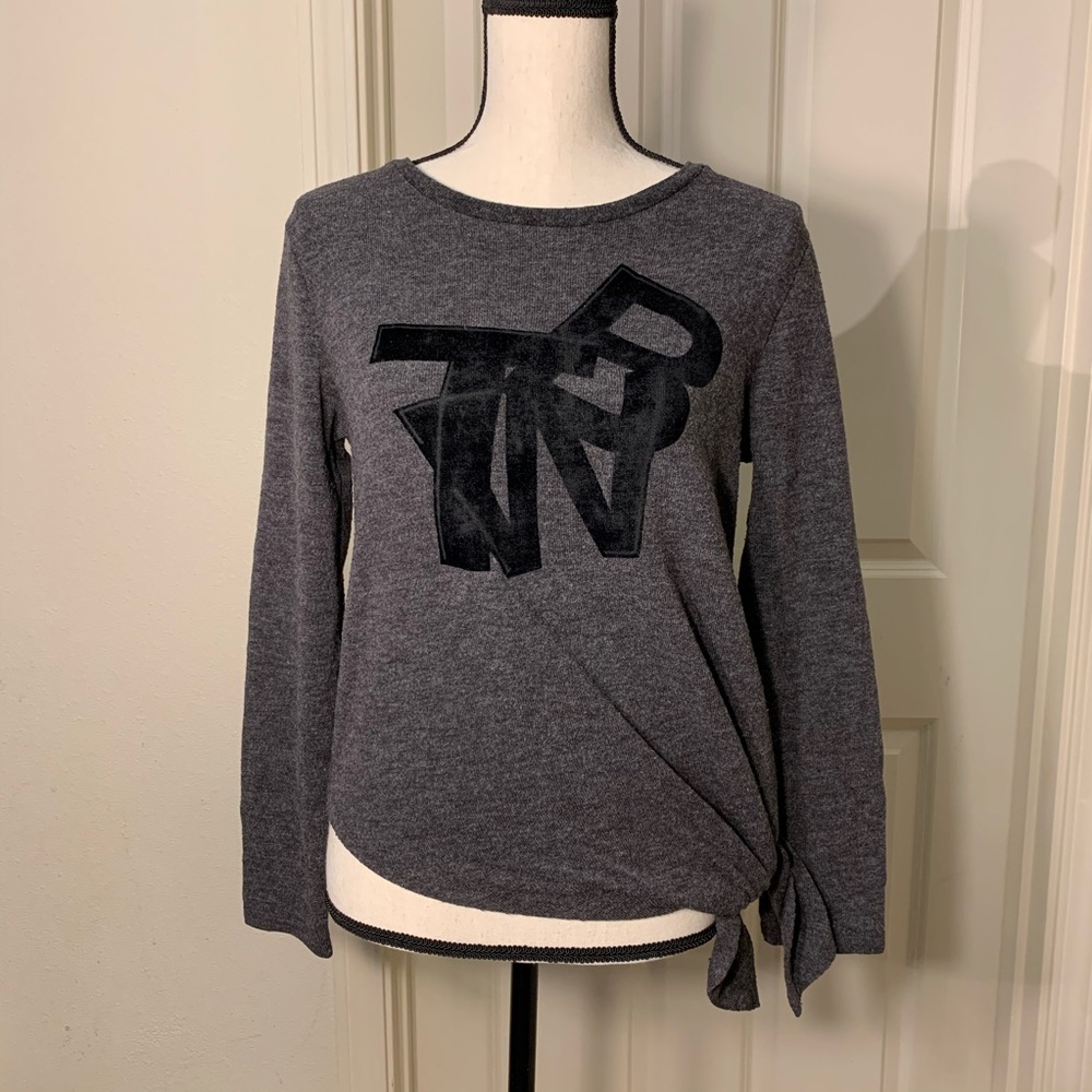 Zara Sweater Grey Asymmetrical or Side Tie - S